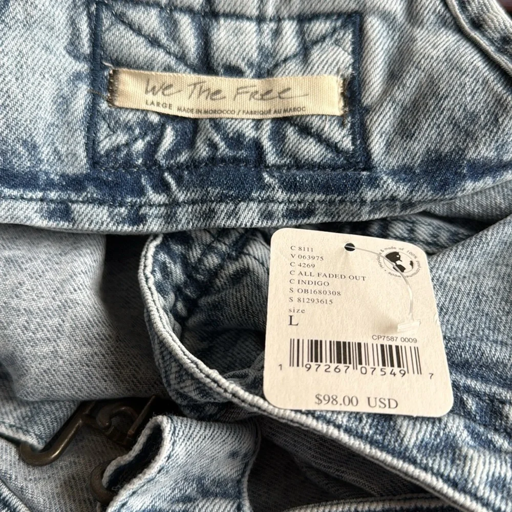 Free People Indigo Overall Mini Dress Top